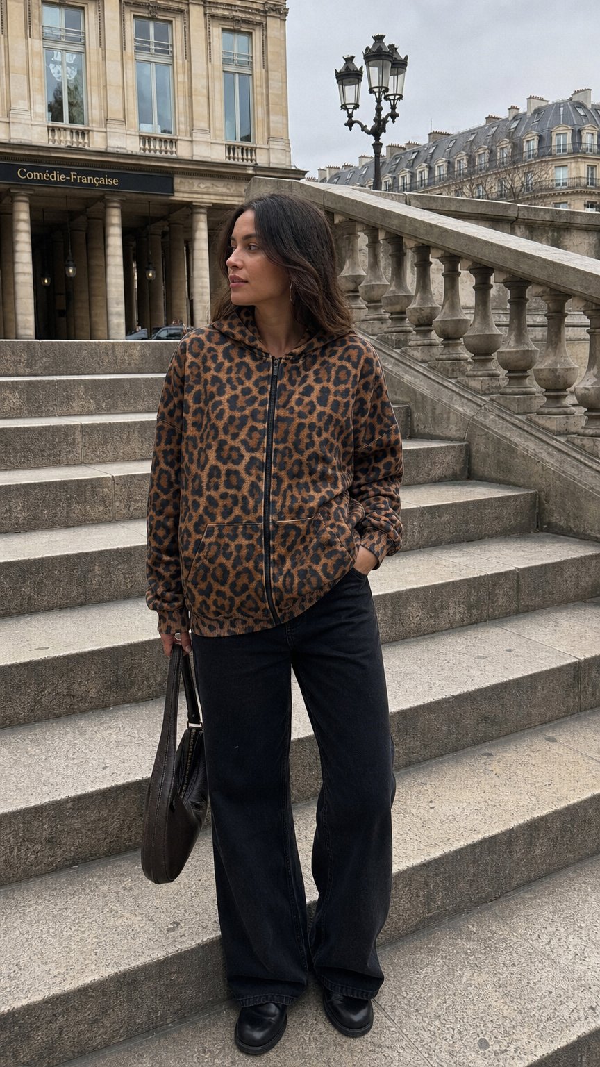 AI product shot of LEONIE SWEATSHIRT leopard