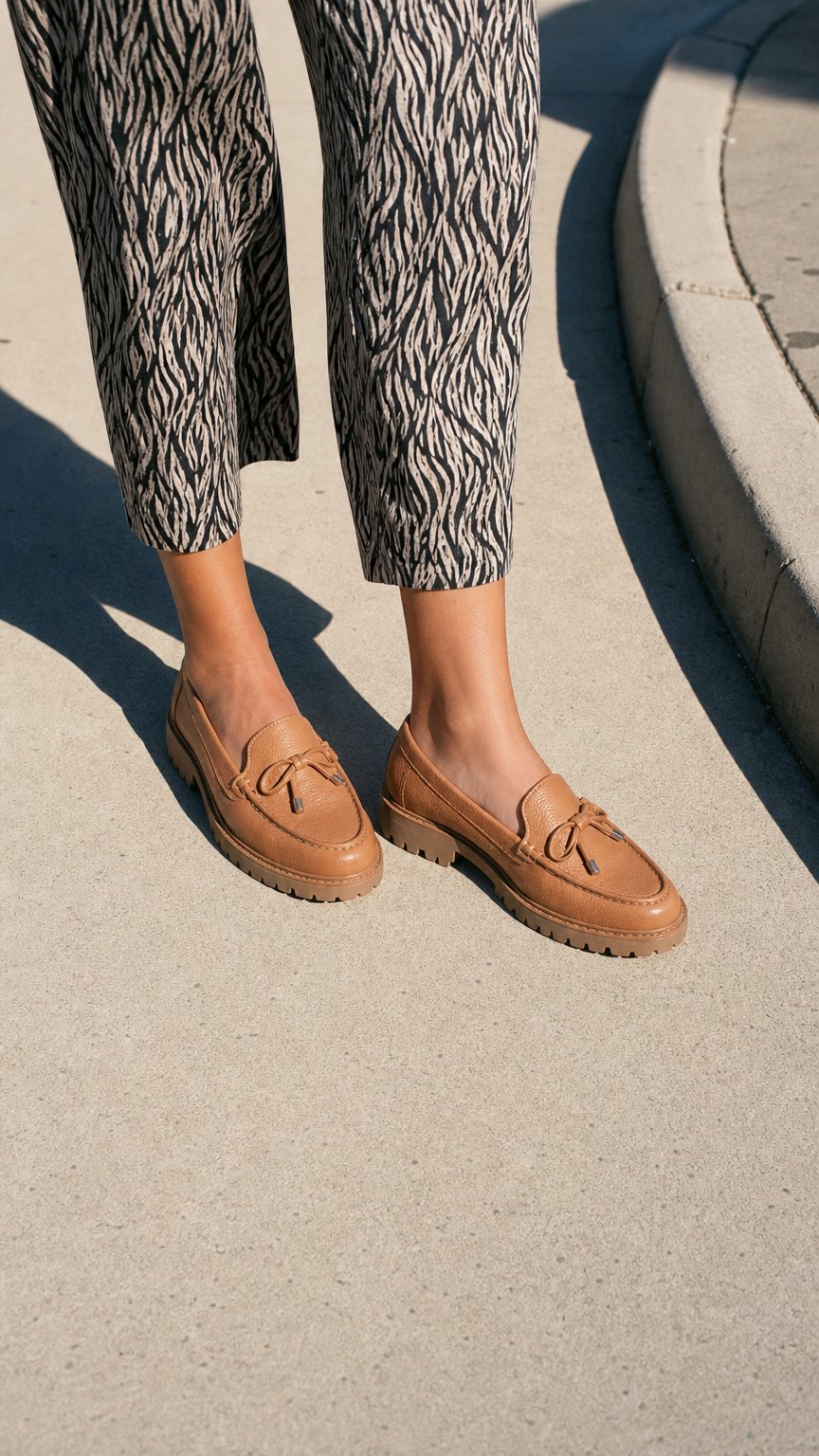 AI product shot of Mocassim Couro Marina Soul - Caramelo