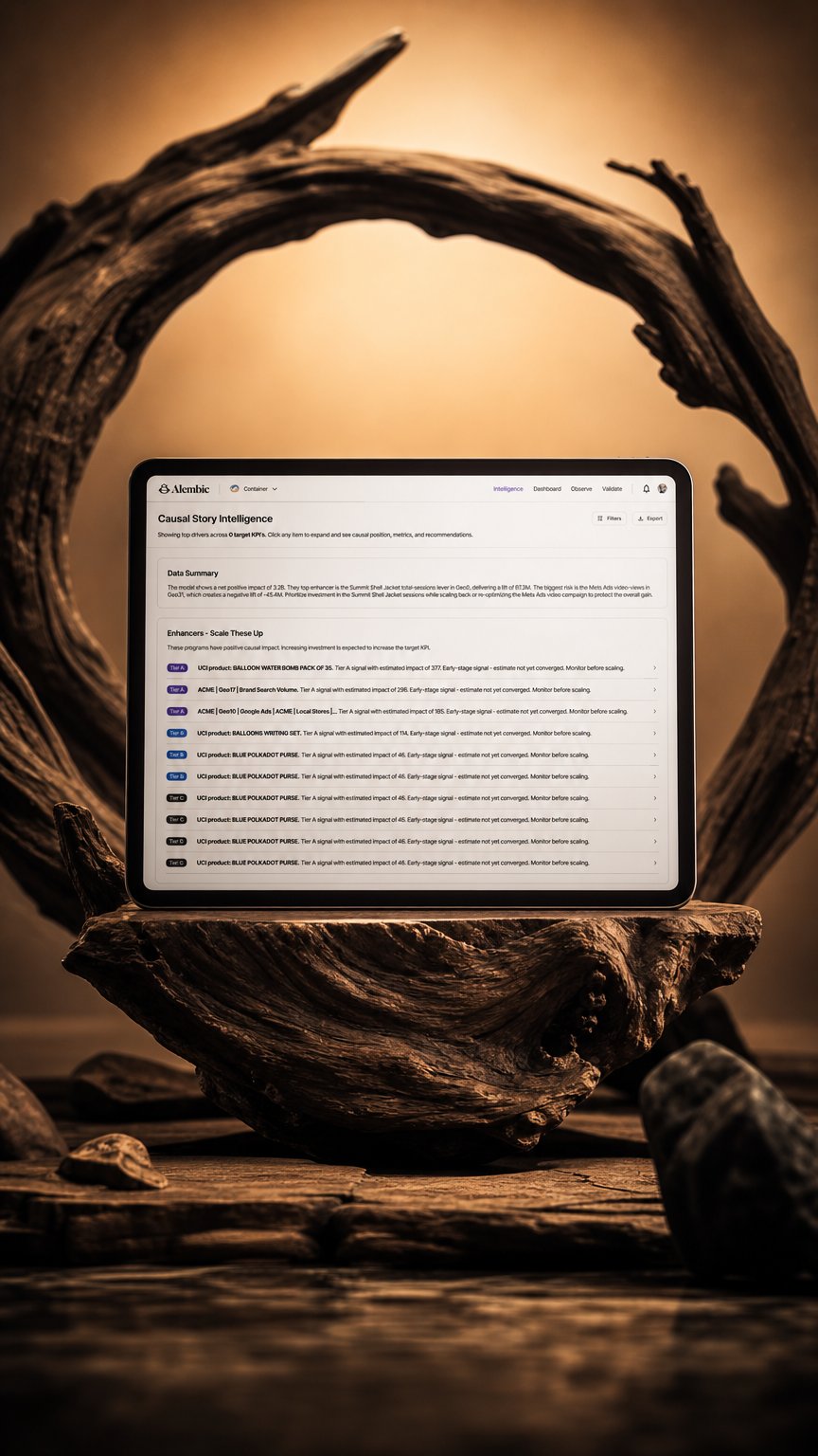 AI product shot of Alembic Causal AI Platform