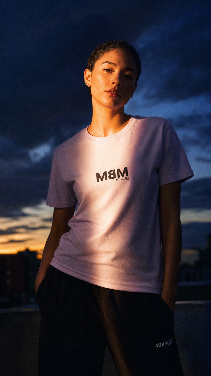 AI product shot of MBM Lilac Tee
