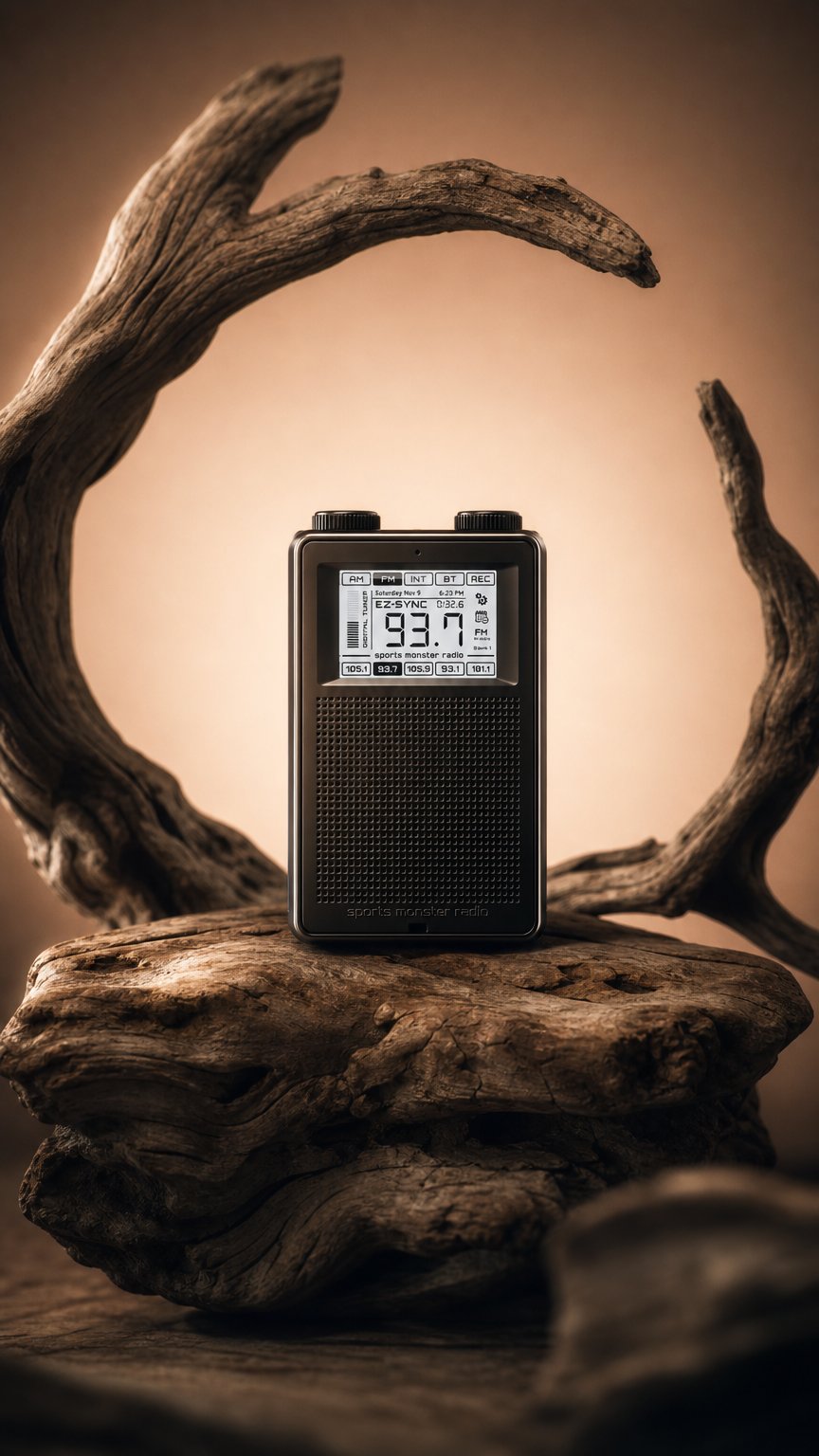 AI product shot of Sports Monster Radio