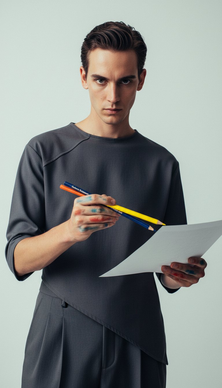AI product shot of Colores Crayola Triangular