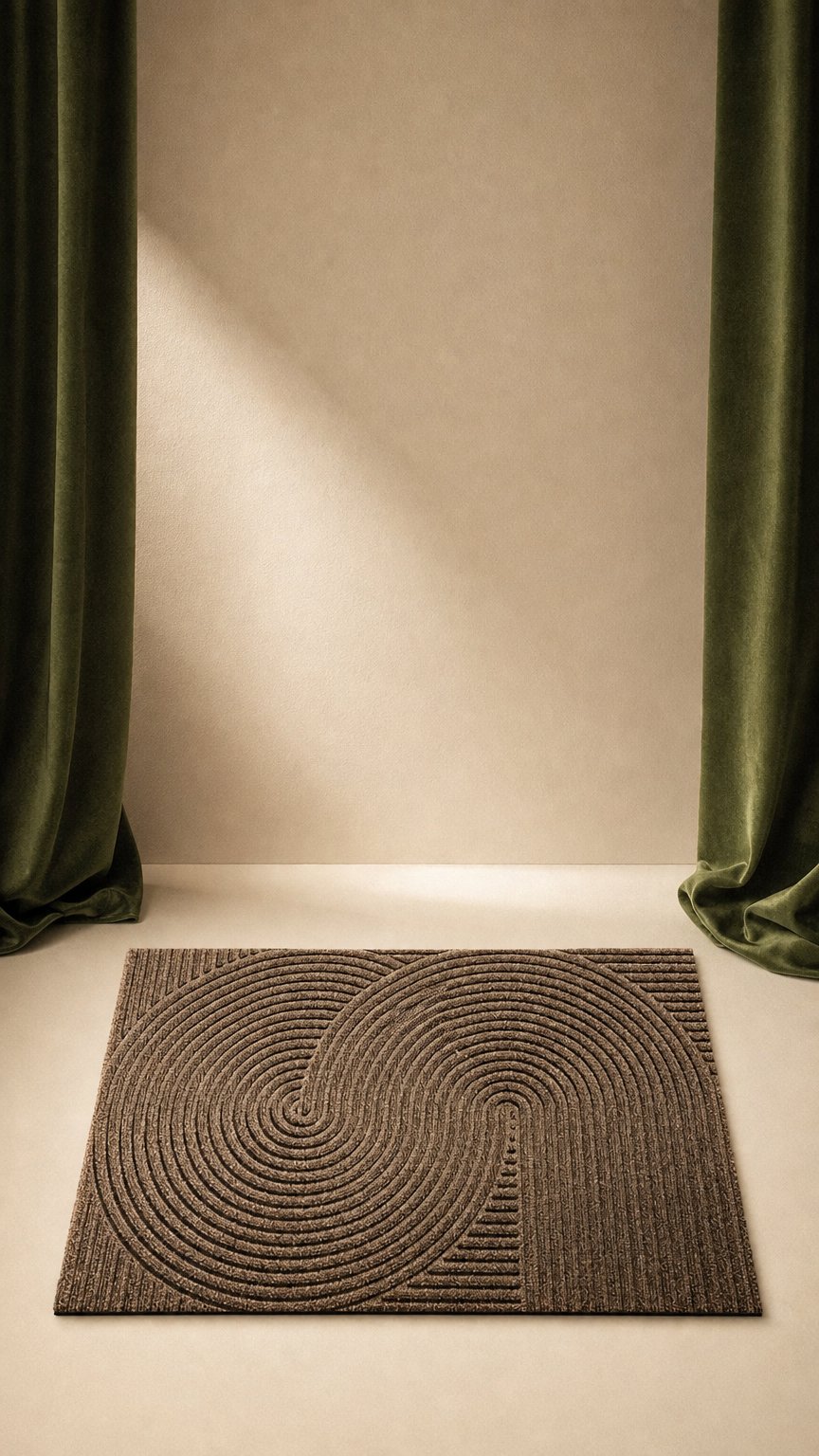 AI product shot of Sand Beige dørmatte