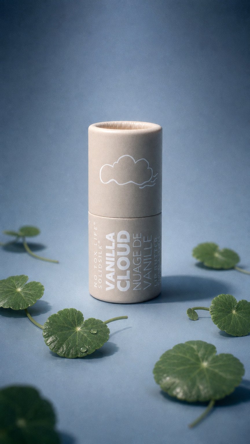 AI product shot of SOLIDSILK® Lip Butter - Vanilla Cloud - No Tox Life®