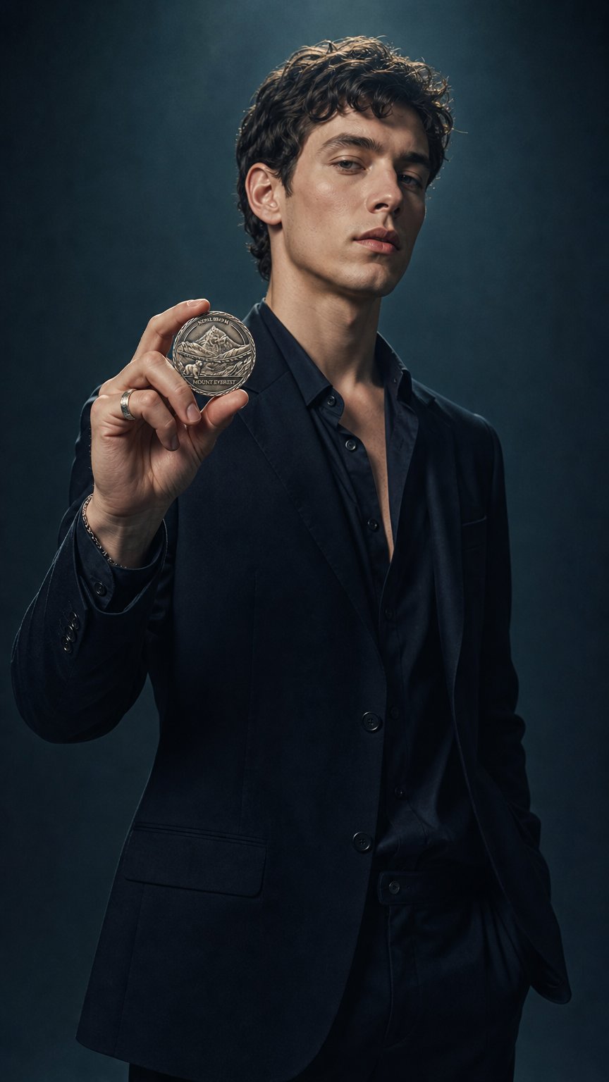 AI product shot of Mount Everest Commemorative Coin