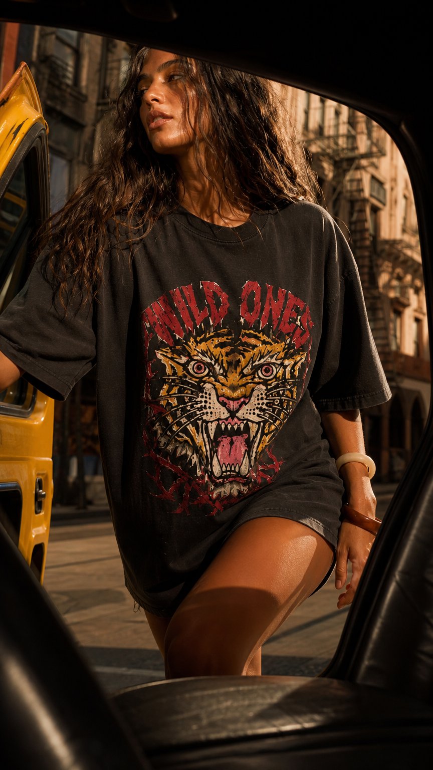 AI product shot of Wild Ones Oversize Tee