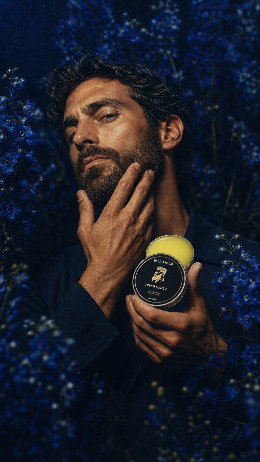 AI product shot of Beard Balm