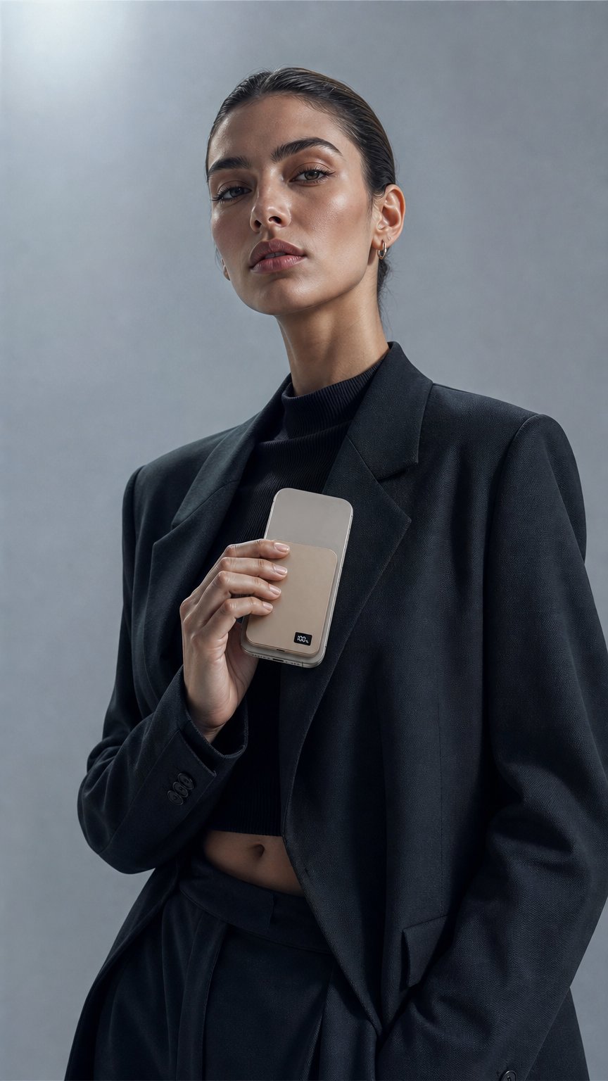 AI product shot of Ultra Thin Portable 15w 20W Wireless Magnetics Fast Slim Charging Powerbank 10000mah Power Bank Charger LED logo 5000 MAH
