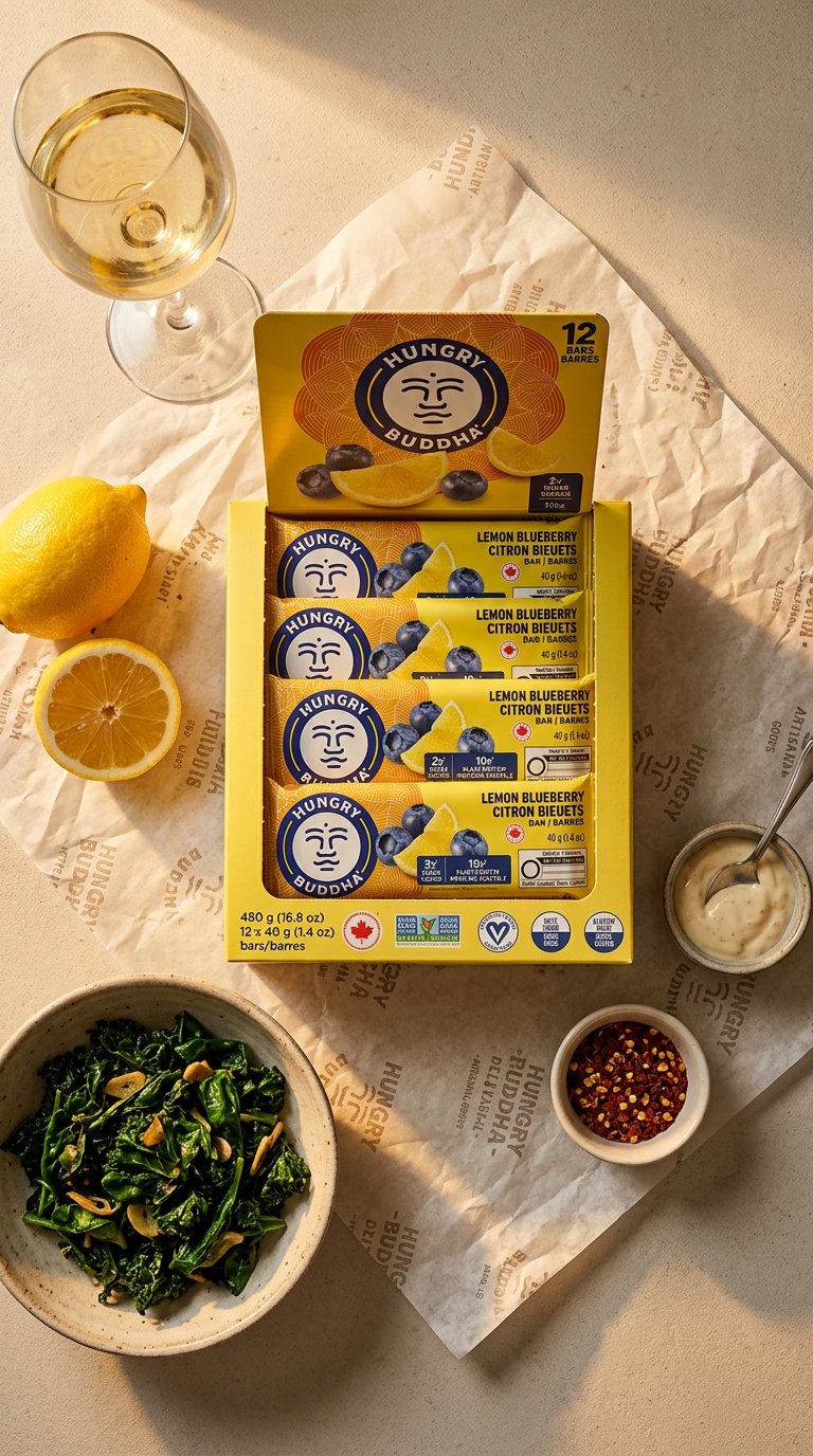 AI product shot of Lemon Blueberry Bars