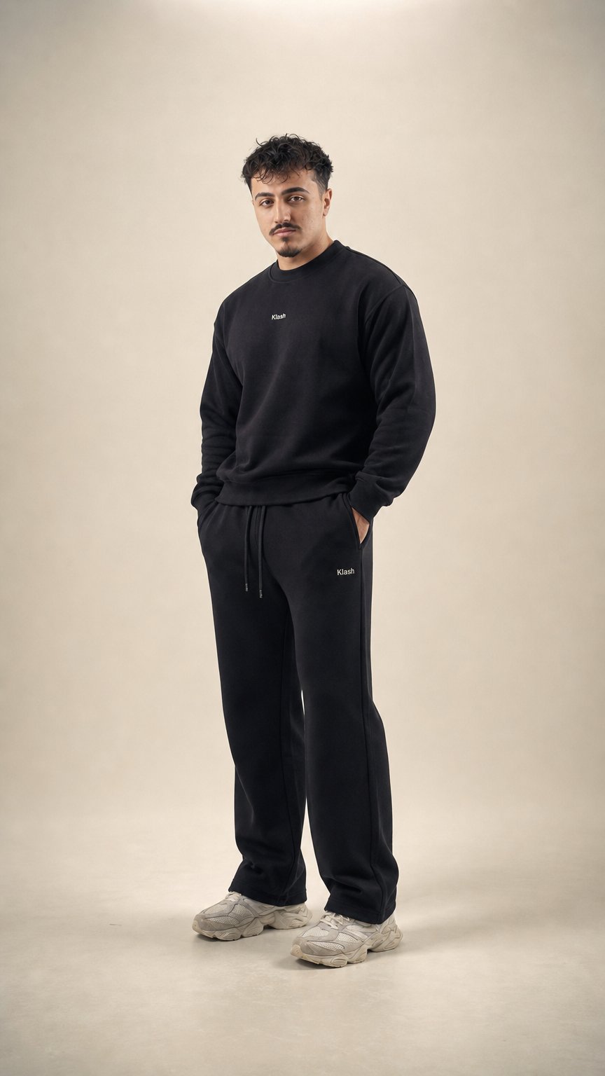 AI product shot of STRAIGHT LEG JOGGERS - BLACK