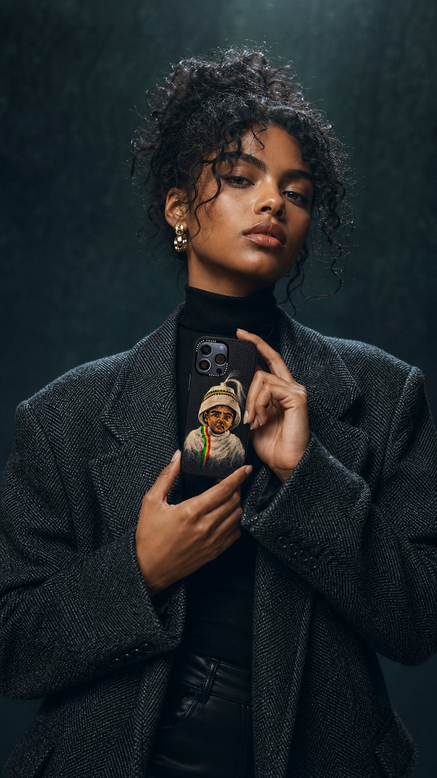 AI product shot of Ethiopian Boy Phone Case