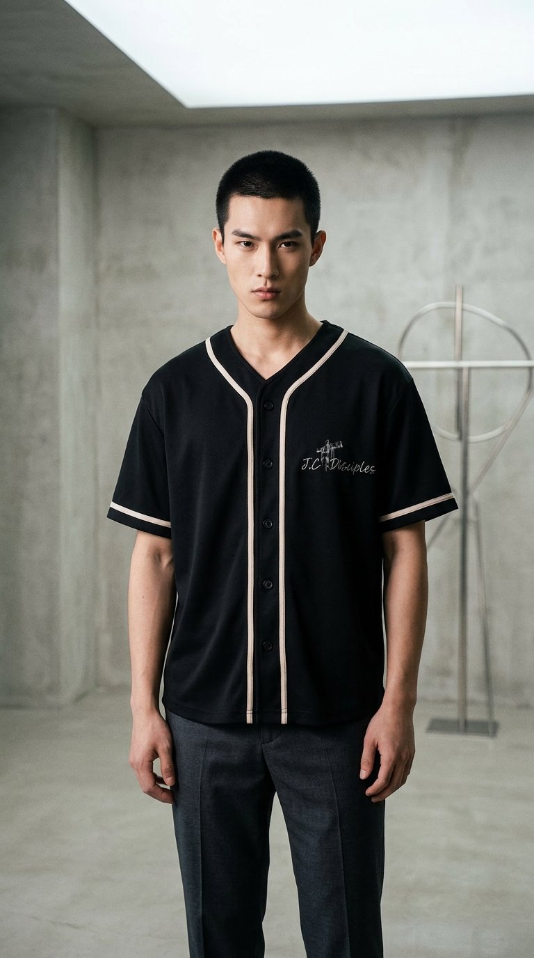AI product shot of Jesus Is Him Button-Up Jersey