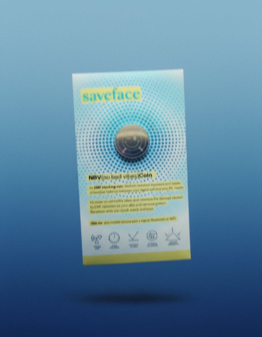 AI product shot of NBV Coin - Anti-Radiation Decal
