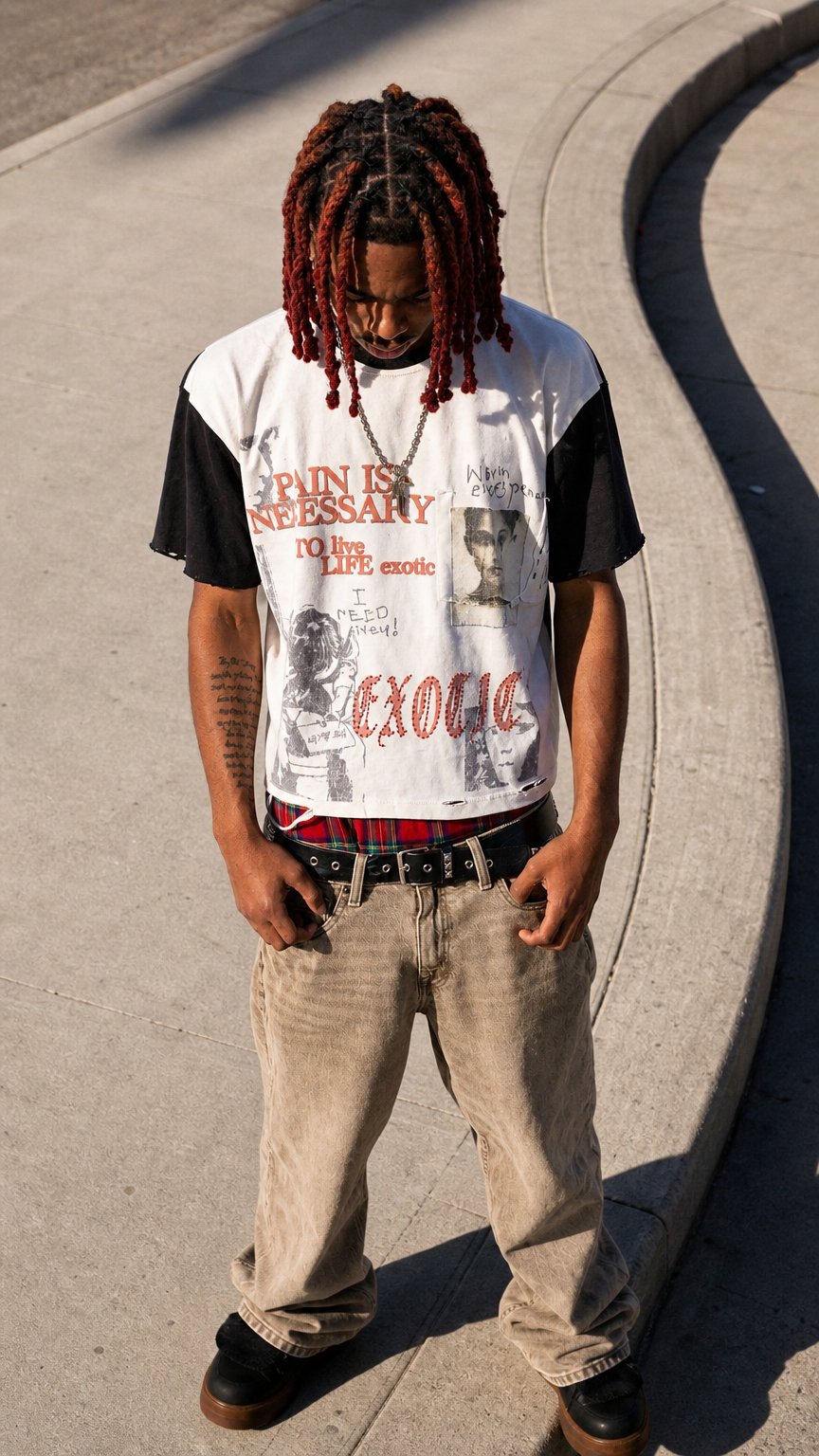 AI product shot of MADE WITH PAIN TEE