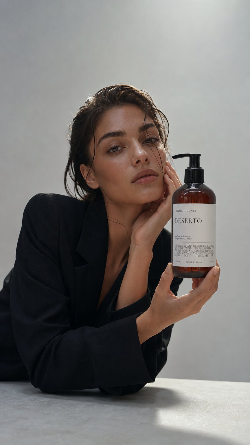 AI product shot of DESERTO: HAND AND BODY WASH