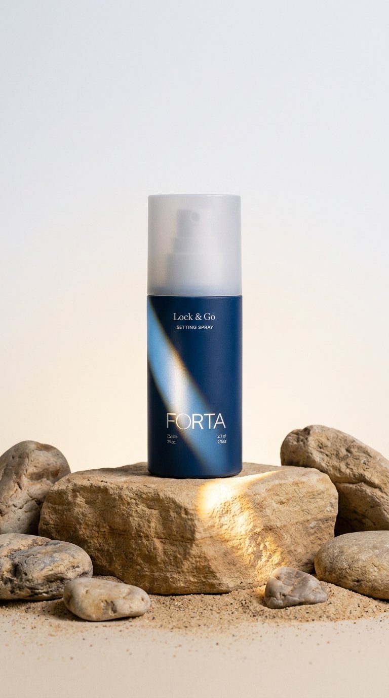 AI product shot of Lock & Go Setting Spray