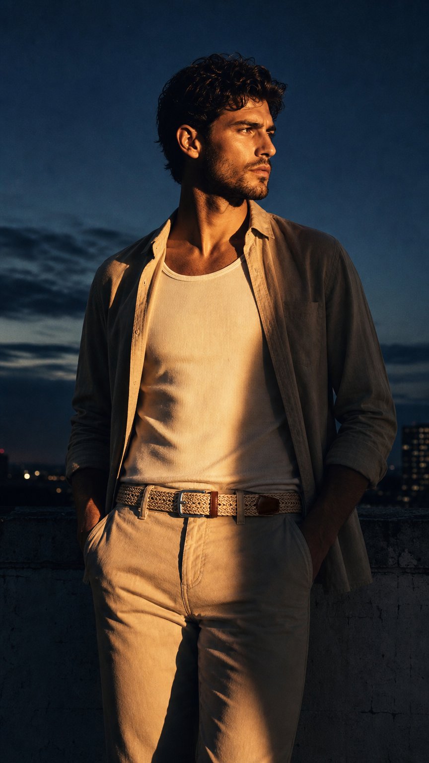 AI product shot of Bellvare Woven Stretch Belt for Men & Women | Elastic Braided Casual Belt