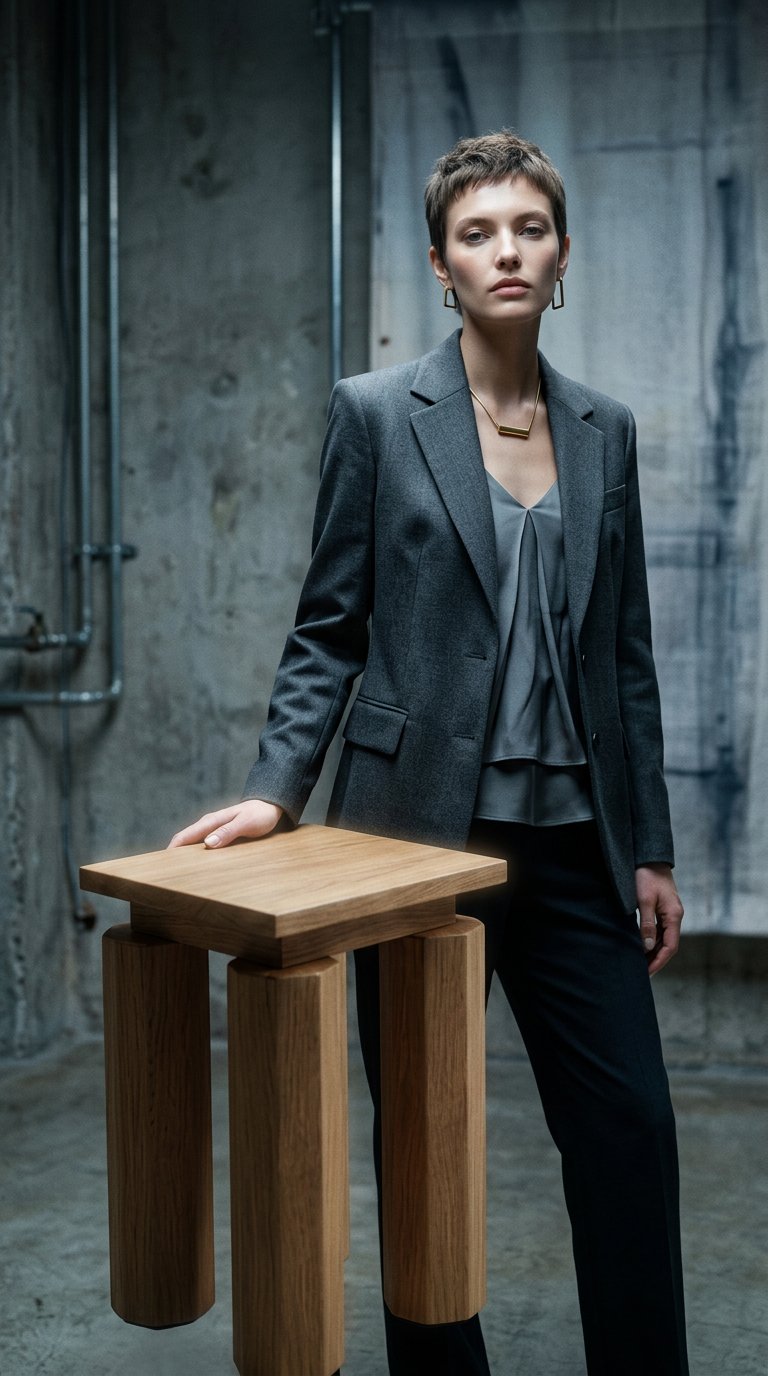 AI product shot of COLONNA Stool