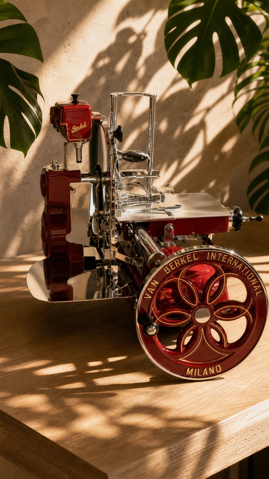 AI product shot of Berkel Volano B114 Rot inkl. Sockel