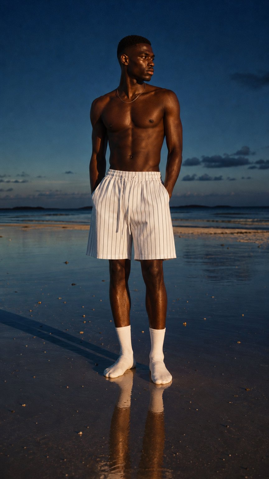 AI product shot of Unisex Striped Loose Fit Shorts