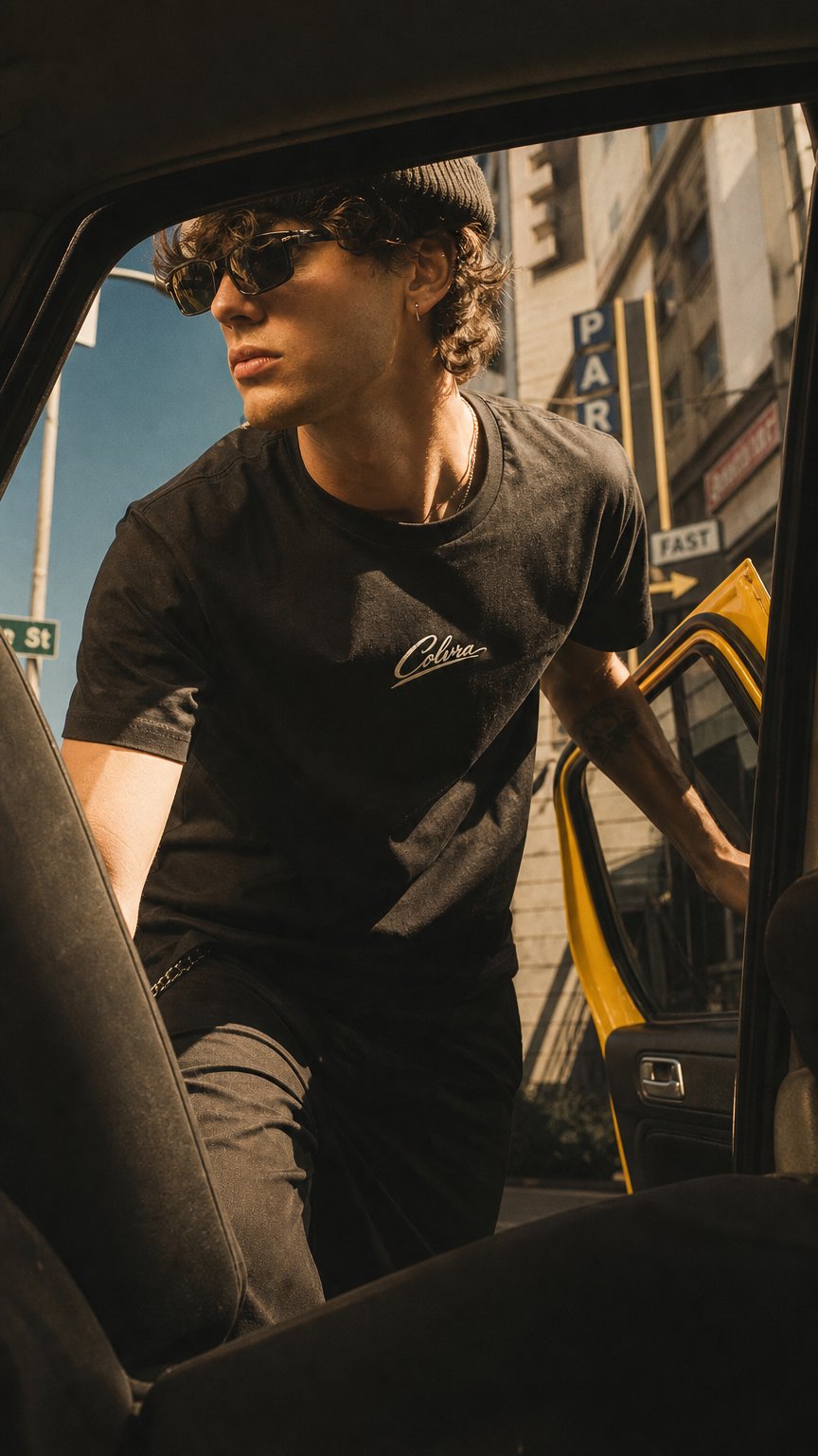 AI product shot of colvra tee