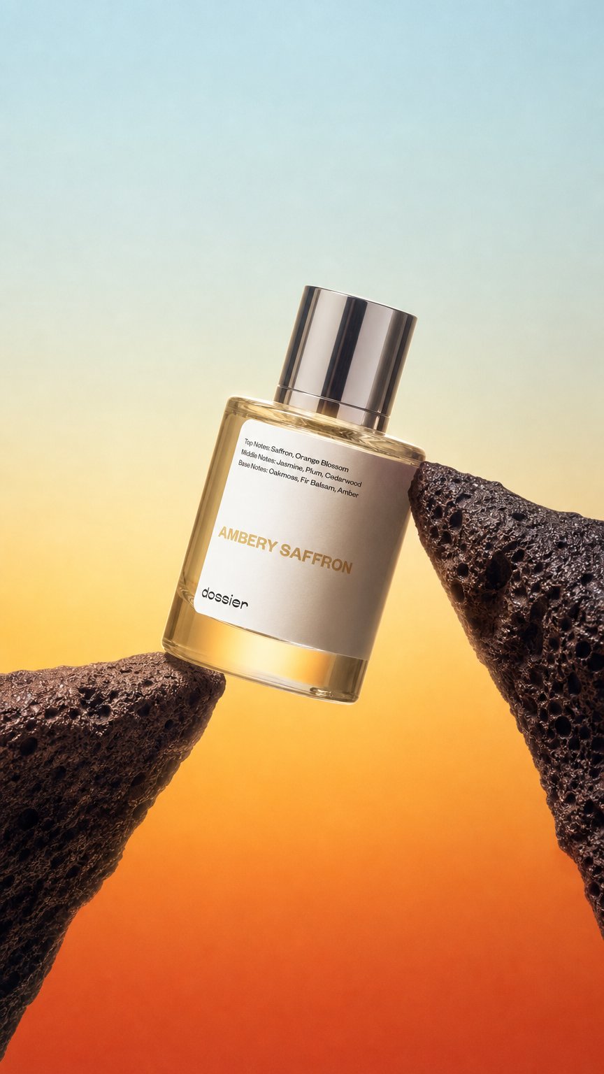 AI product shot of Ambery Saffron*