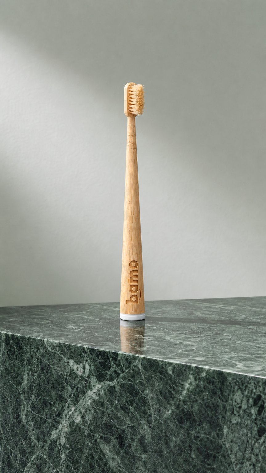 AI product shot of 4 Pack Natural Bristle & Bamboo Toothbrushes
