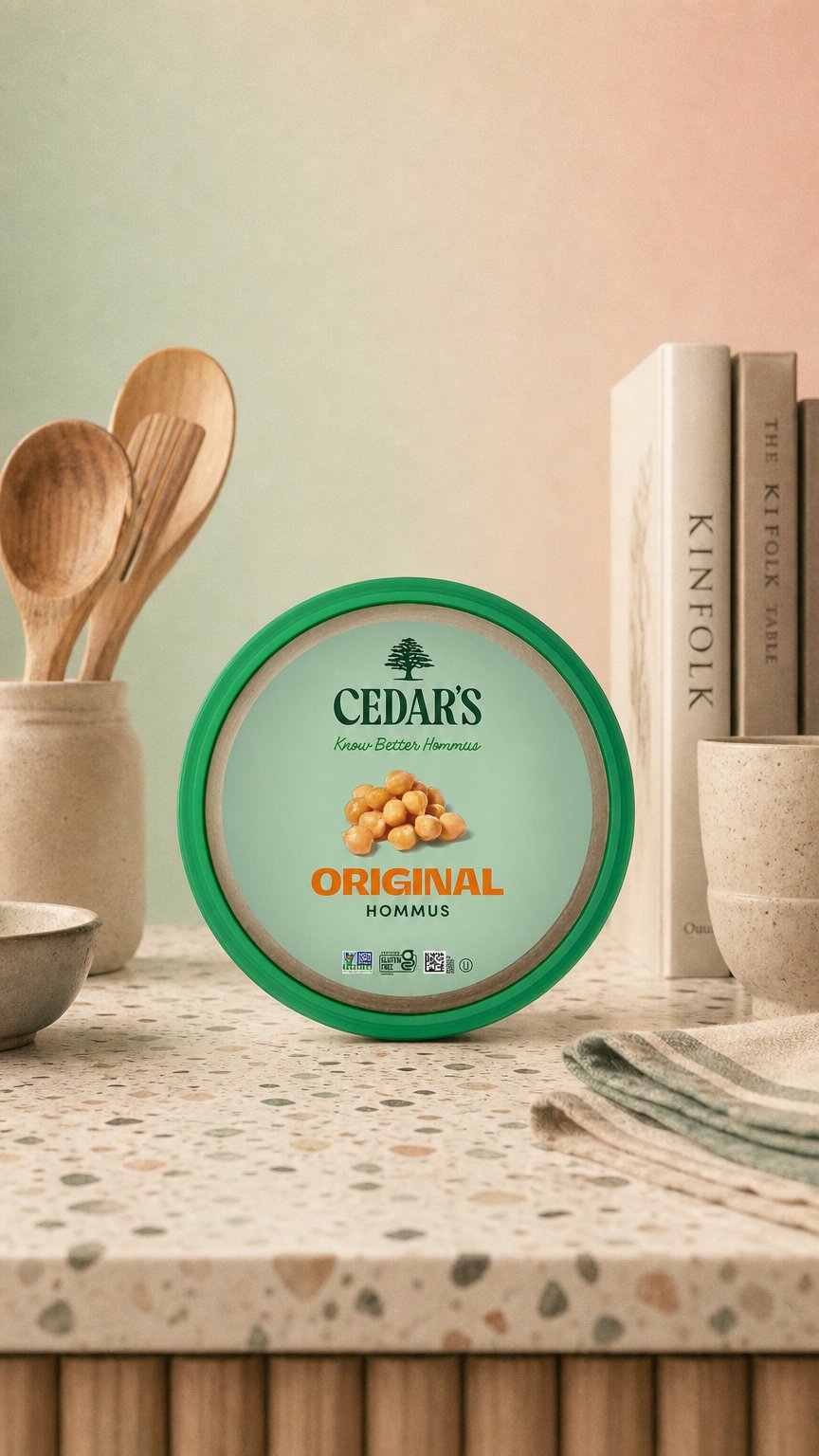AI product shot of Cedar's The Original Hommus™
