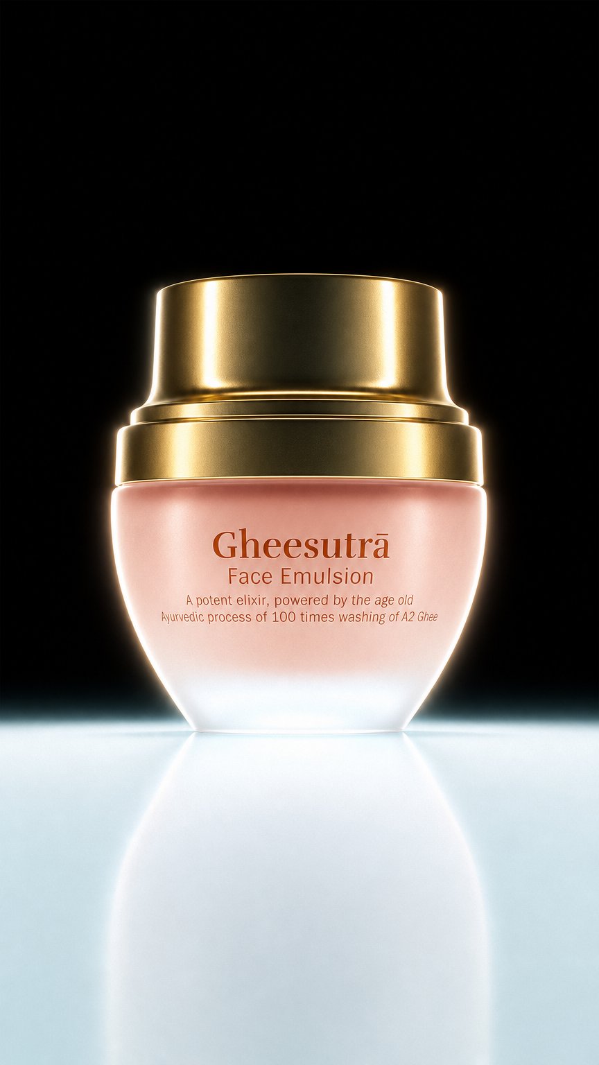 AI product shot of Gheesutra Face Emulsion