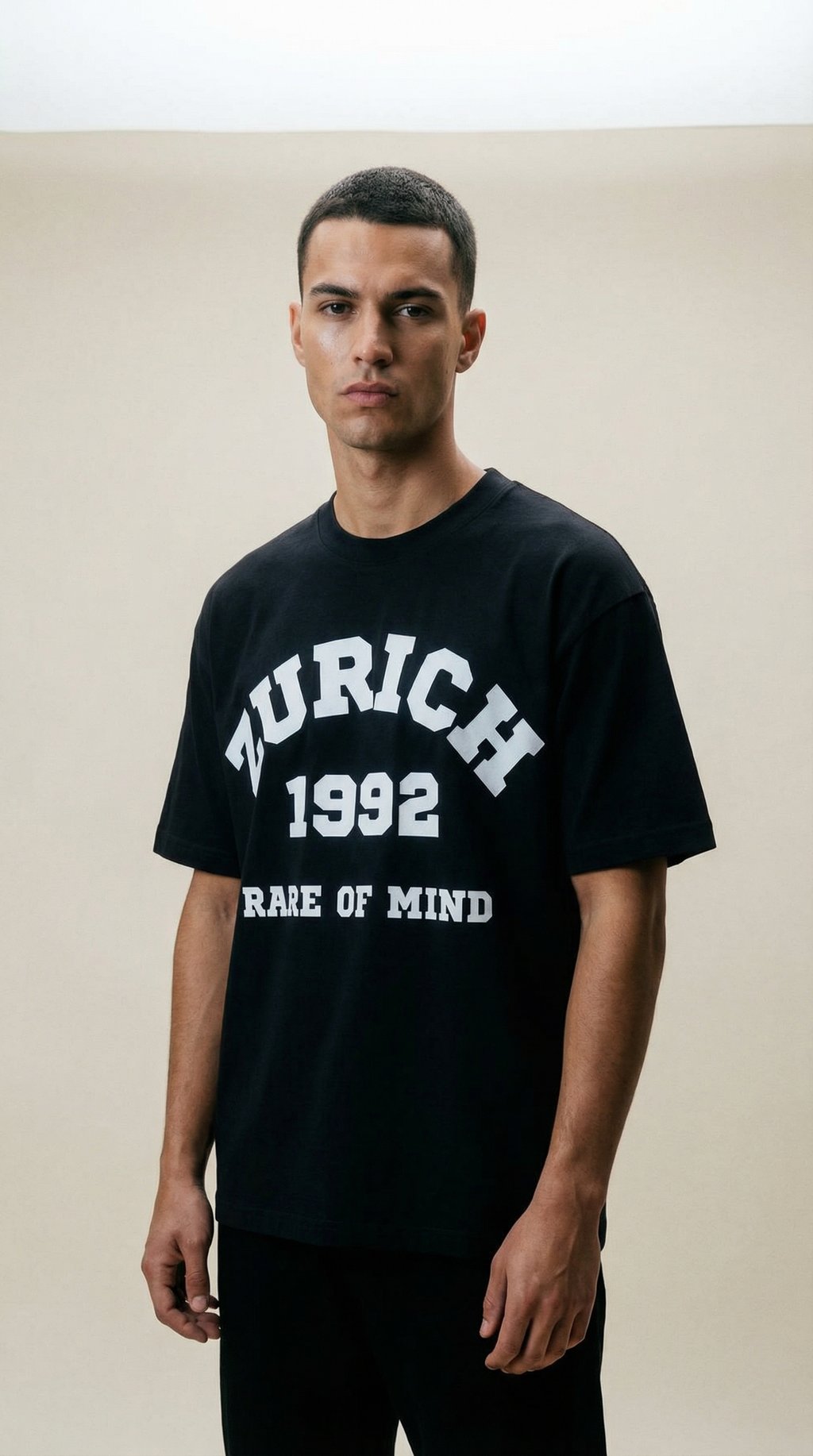 AI product shot of Zurich 1992 Oversized Tee