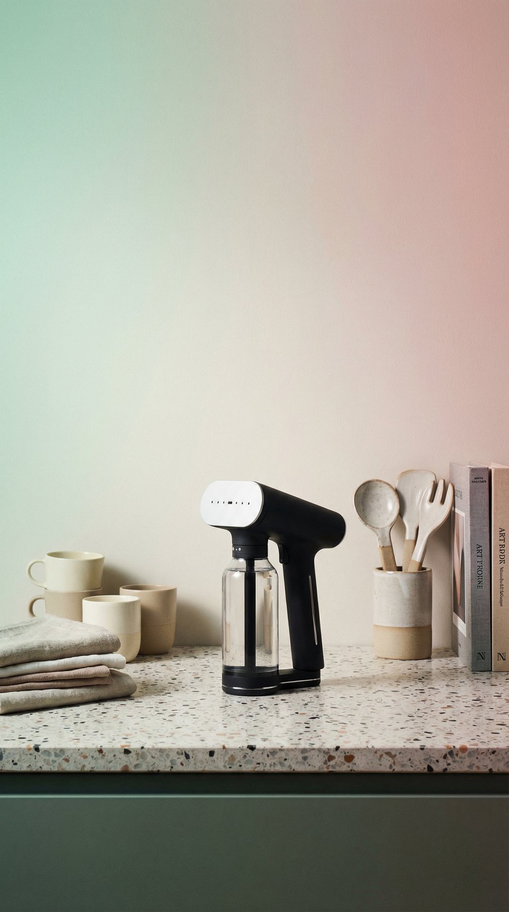AI product shot of SteamOne Garment Steamers