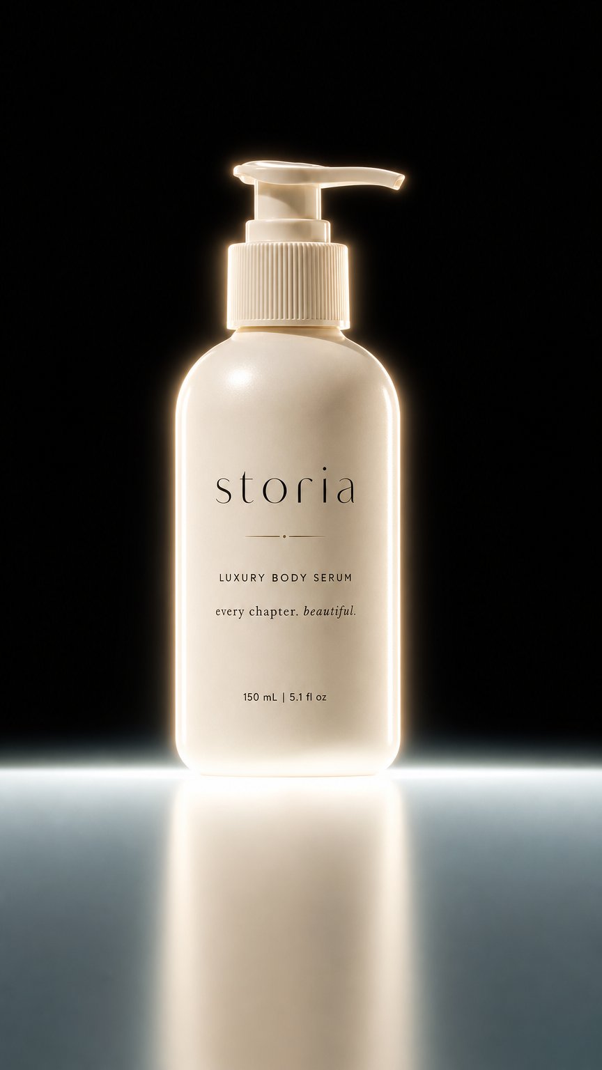 AI product shot of Storia Luxury Body Serum