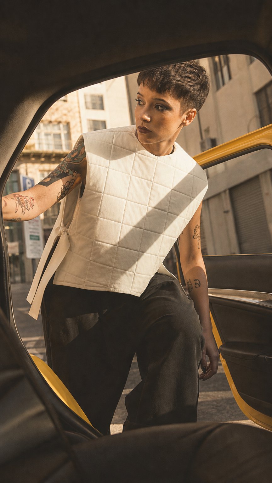 AI product shot of Cropped Vest With Side Ribbons