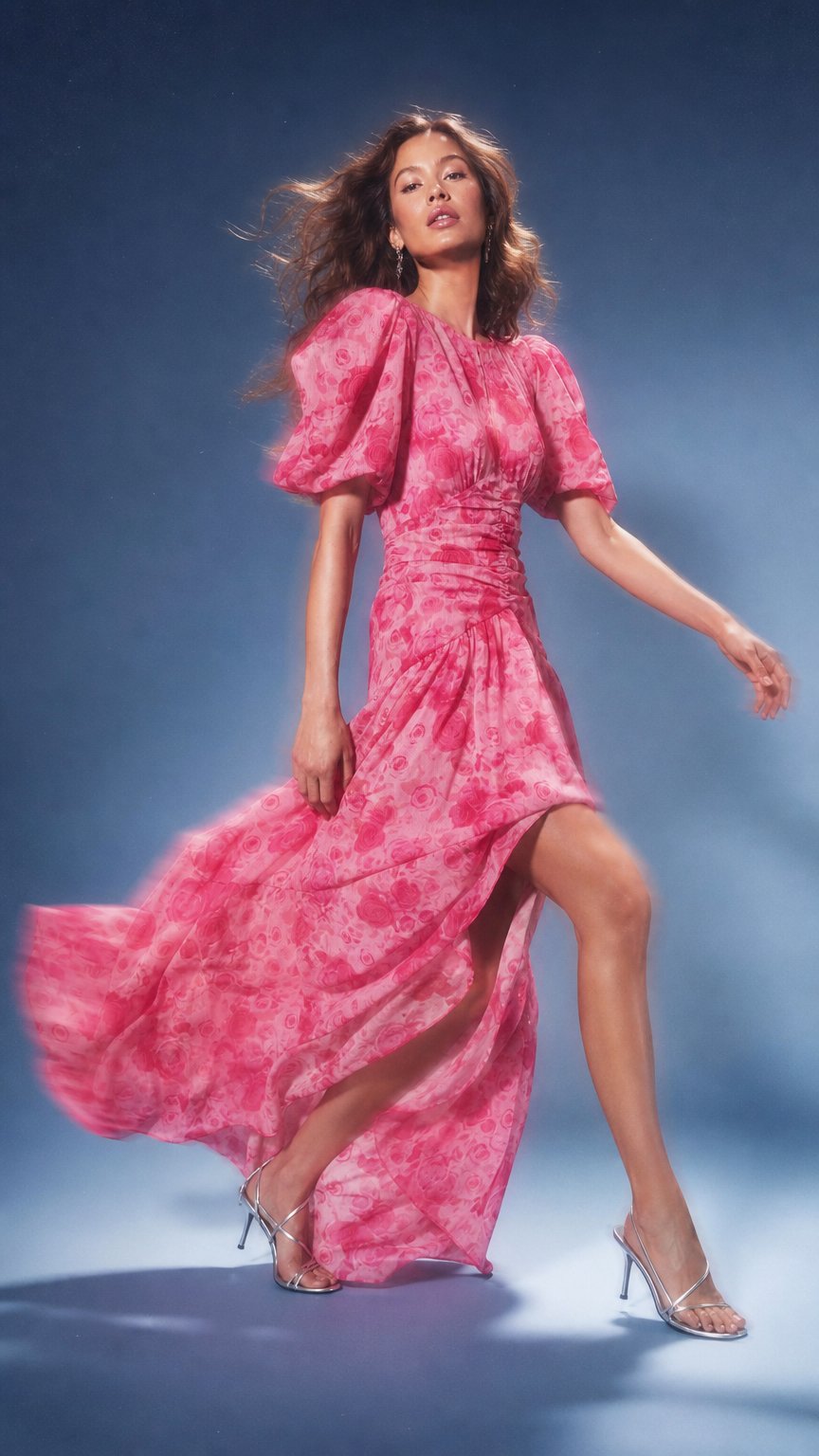 AI product shot of Elainecras Dress - Pink Rosegarden