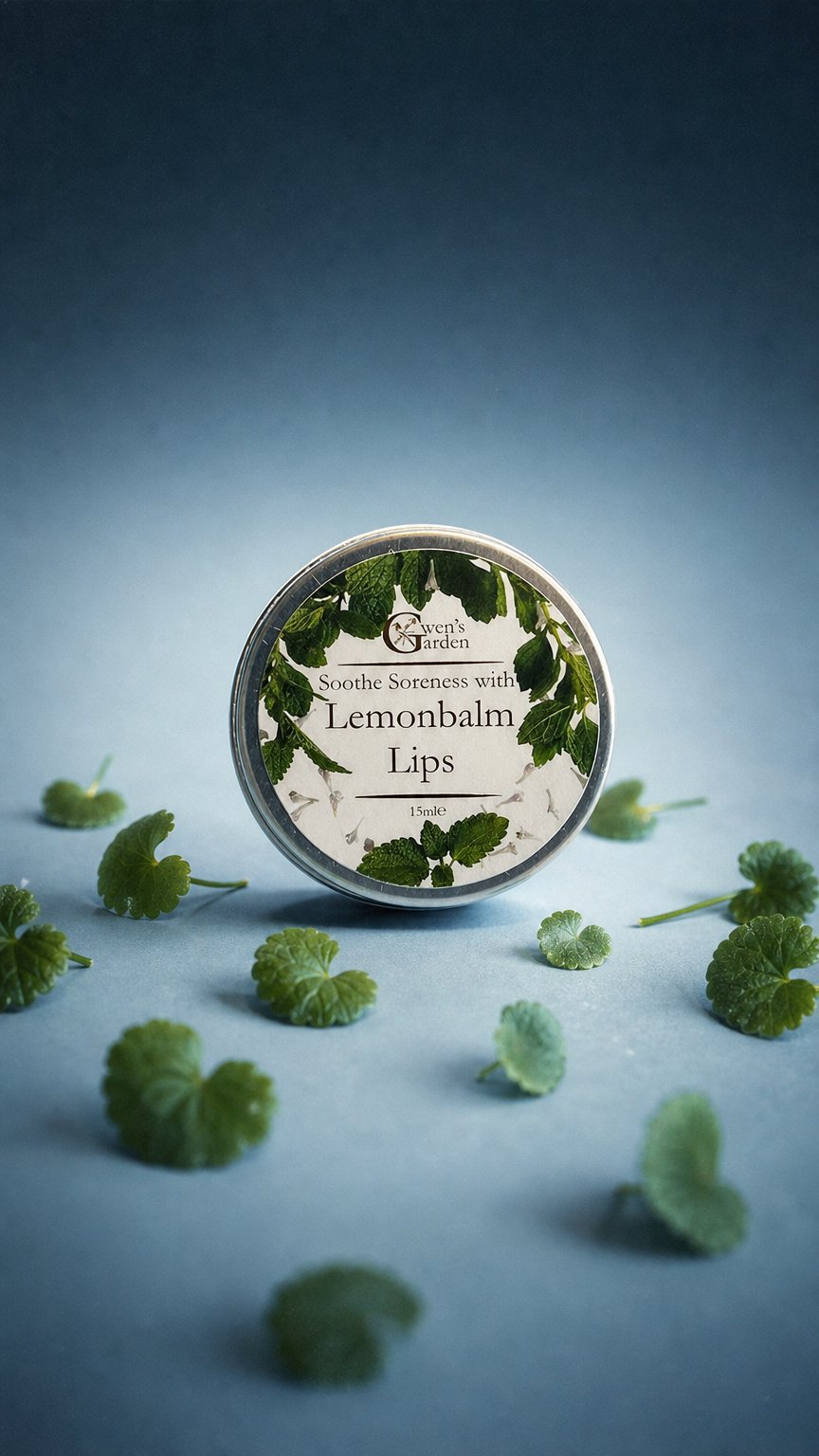 AI product shot of Lemon-Balm Lips 15ml - Cold Sore Relief & Prevention