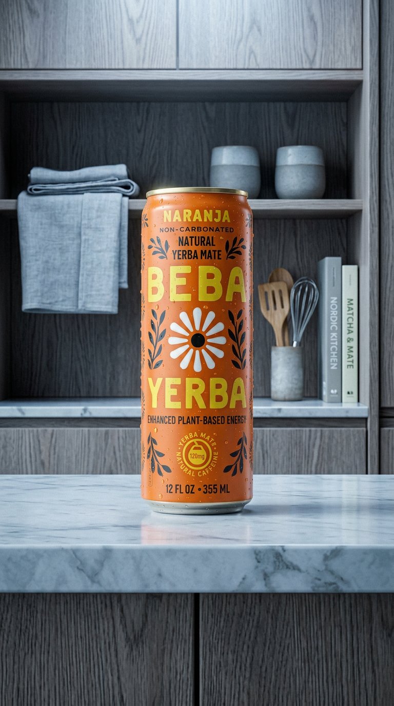 AI product shot of BEBA YERBA - ORANGE FLAVOR(1 can)