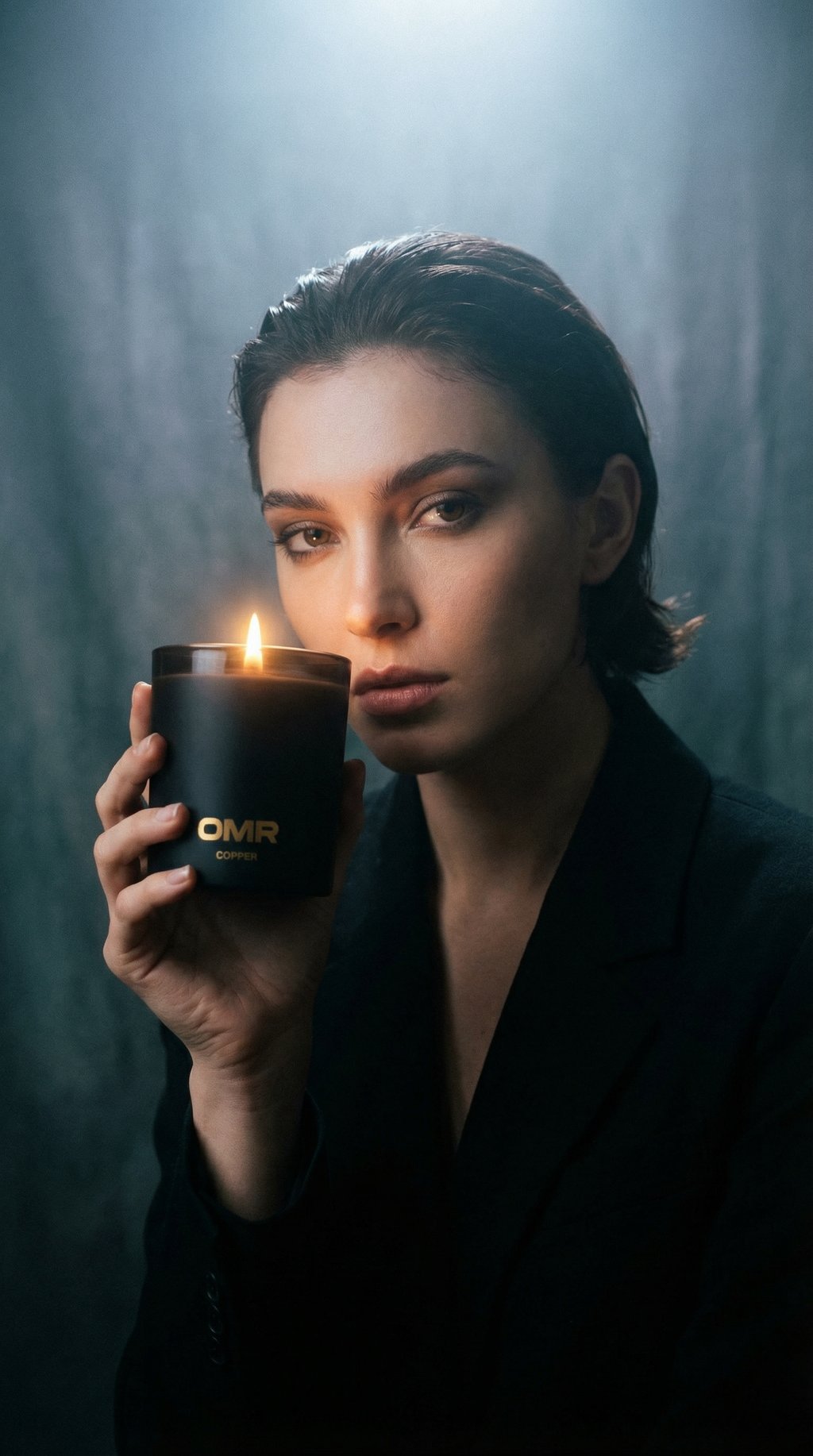 AI product shot of Copper Scented Candle
