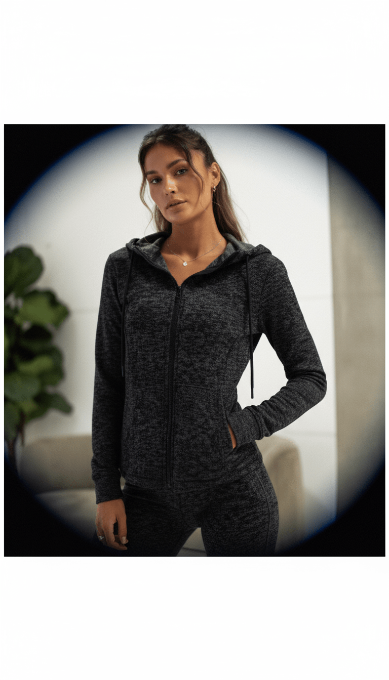 AI product shot of Dark Leopard Hooded Jacket