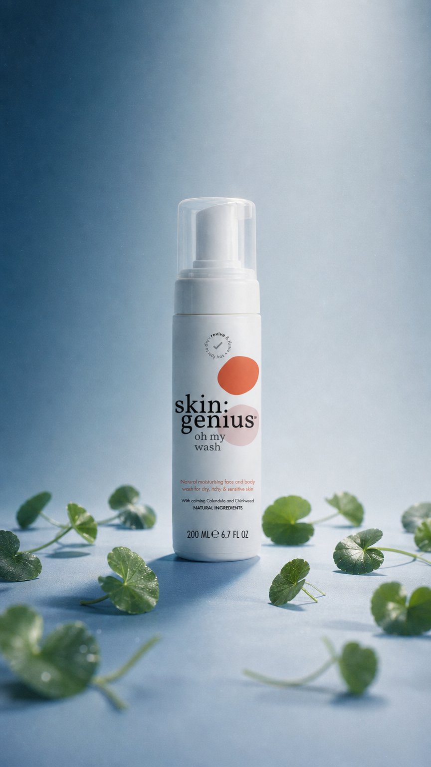 AI product shot of 'oh my wash' Gentle Foaming Face And Body Wash
