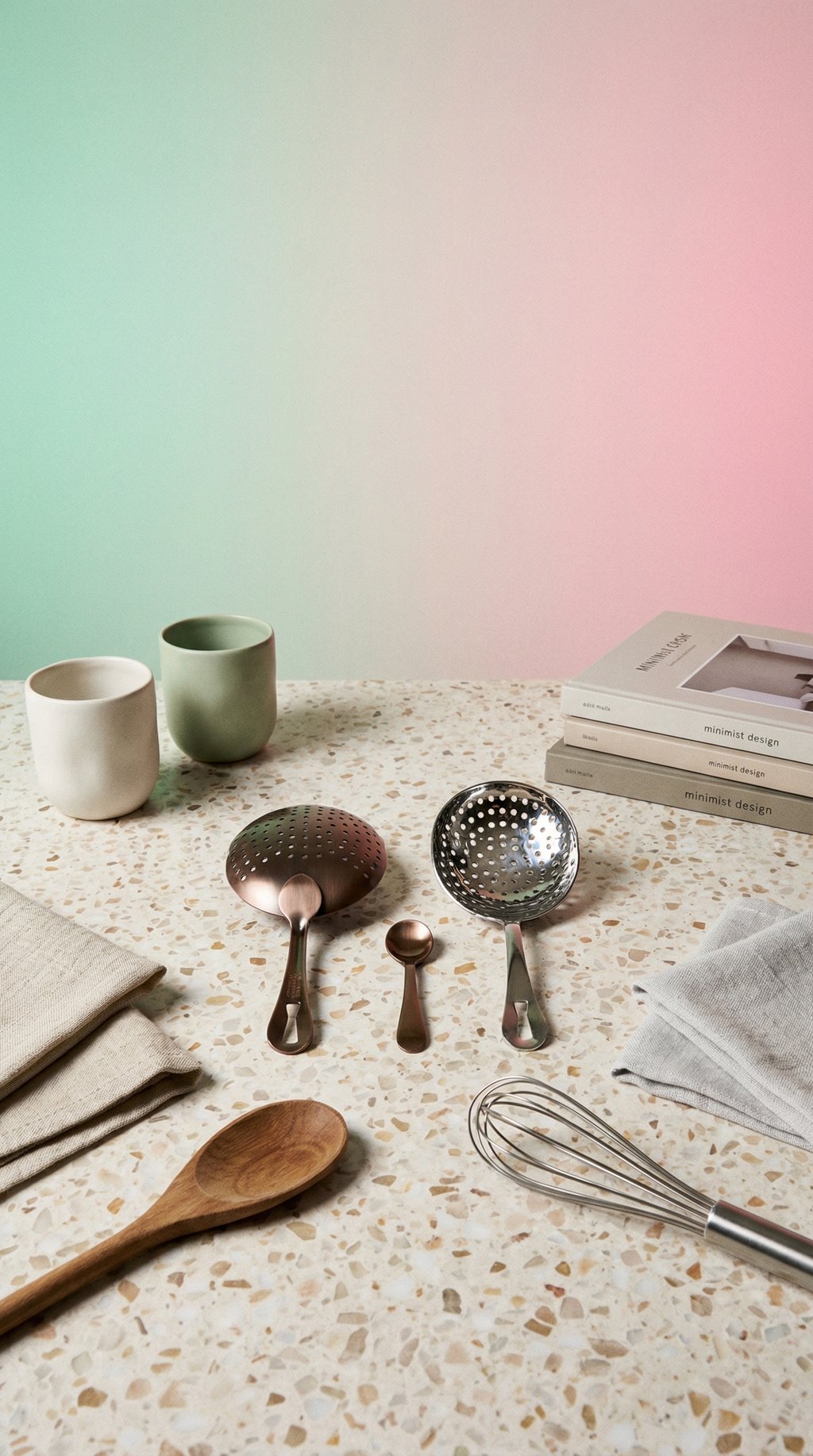 AI product shot of Julep Strainer - Stainless