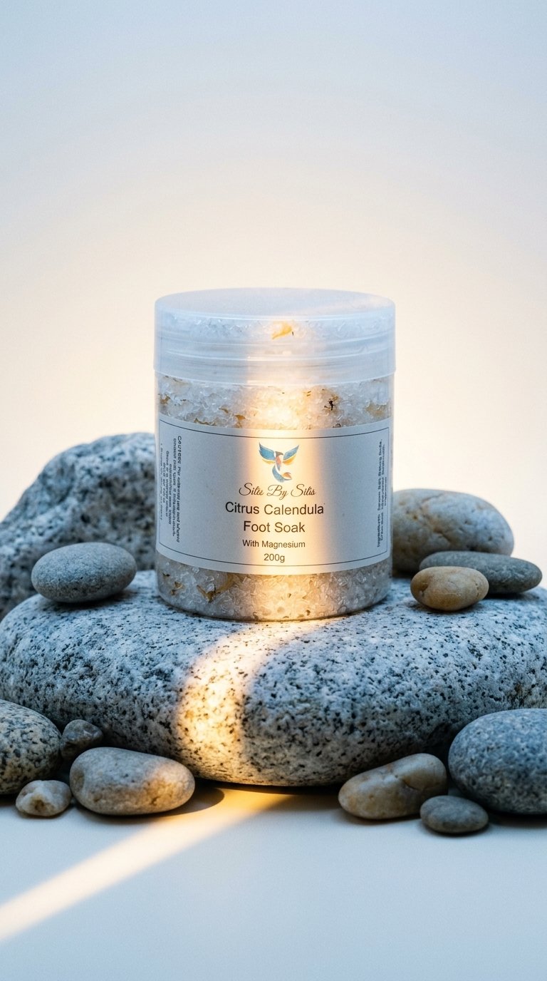 AI product shot of FOOT SOAK | CITRUS CALENDULA WITH MAGNESIUM