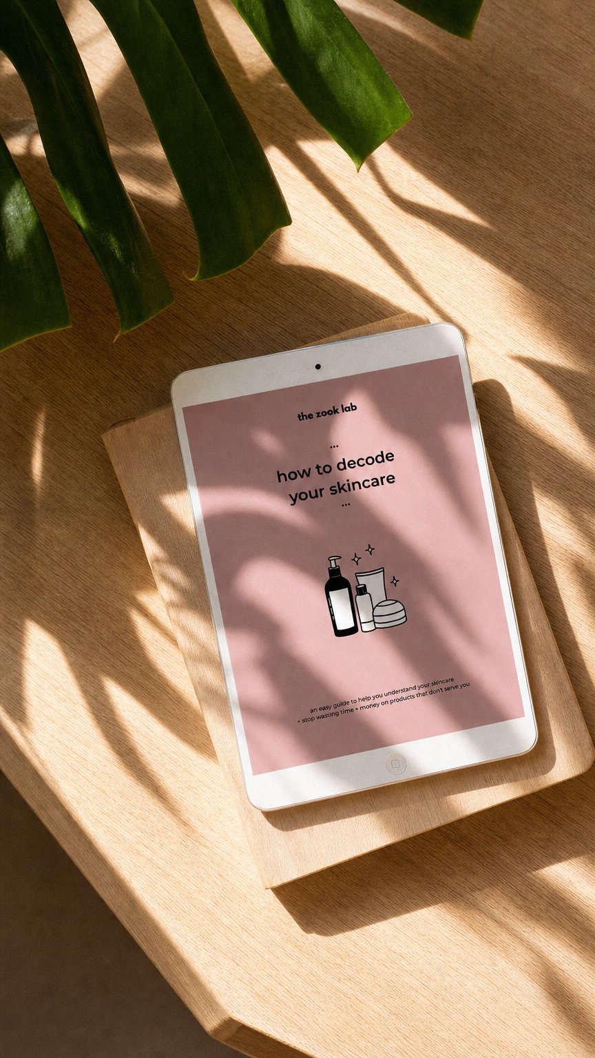 AI product shot of how to decode your skincare ebook