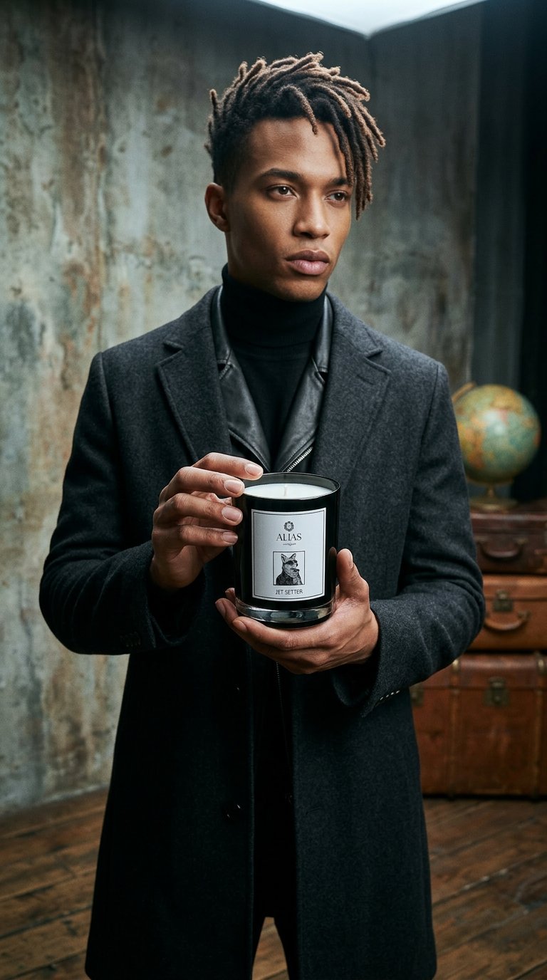 AI product shot of The Jet Setter — Notes of Sicilian Bergamot, Black Tea, and Cedarwood