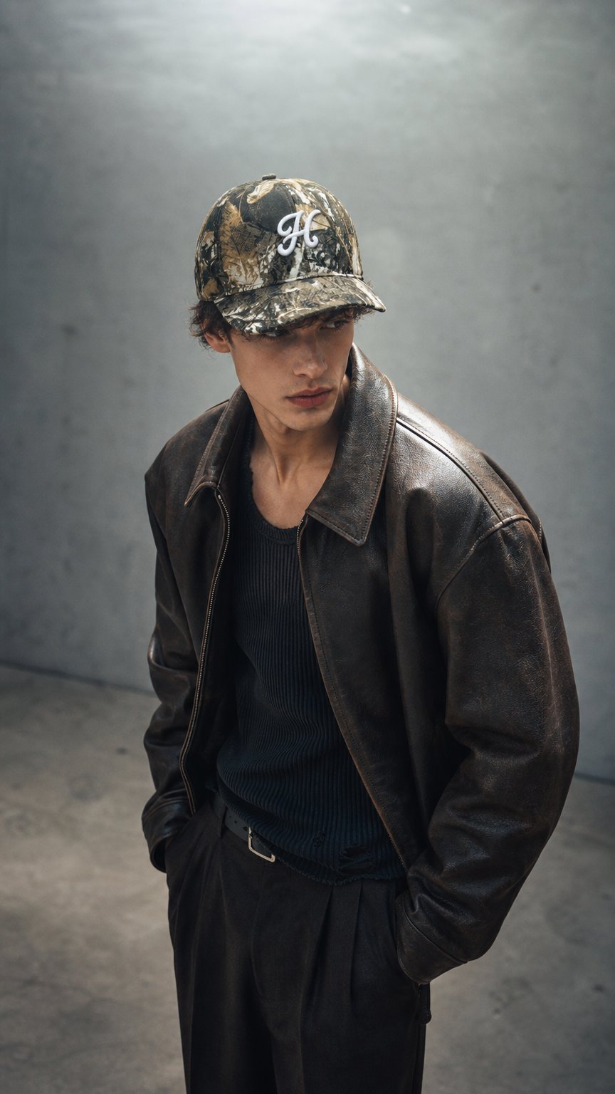 AI product shot of HERITAGE LOGO - 6-PANEL UNSTRUCTURED SNAPBACK - CAMOUFLAGE