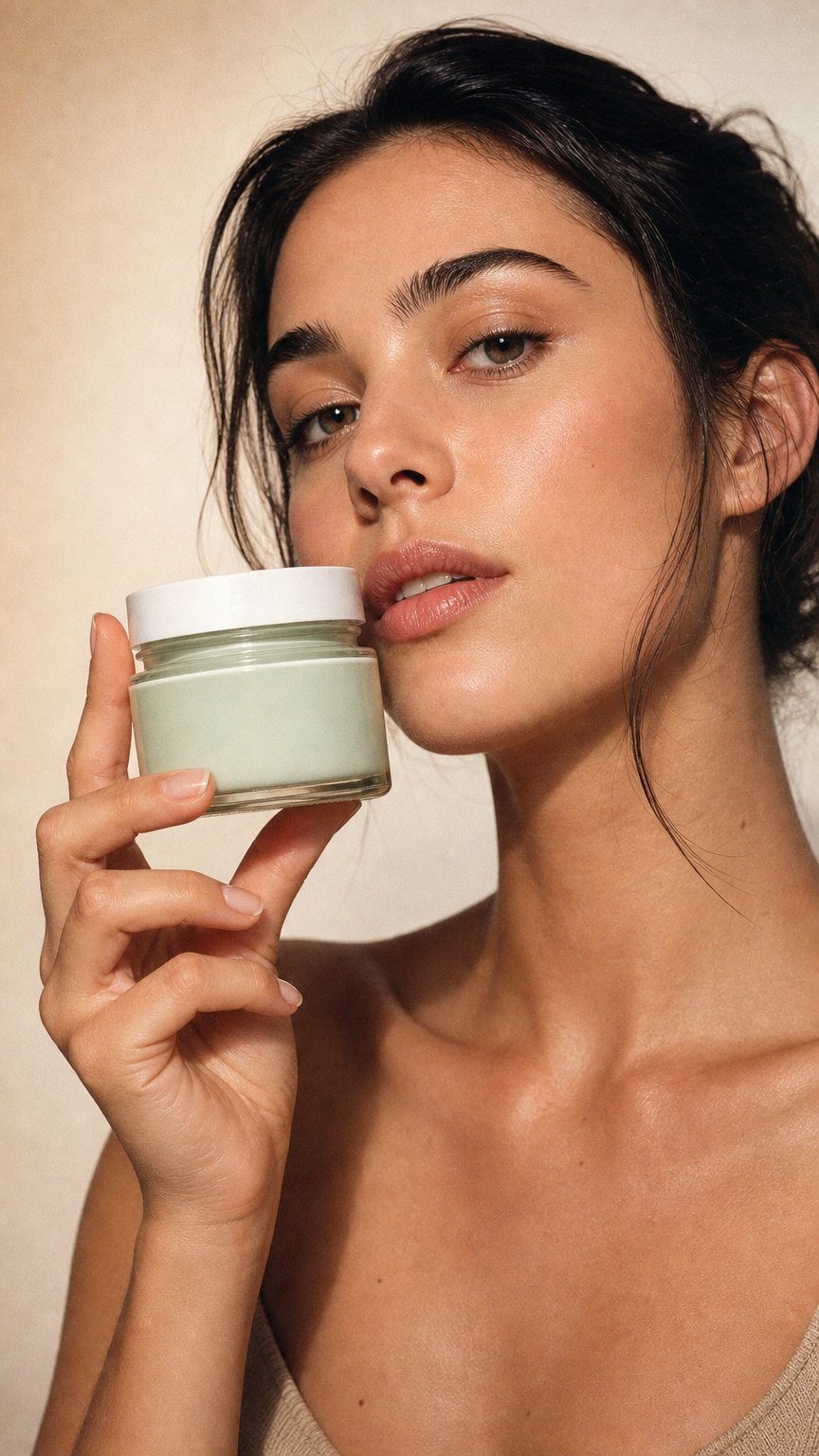 AI product shot of Soothing Mint Clay Mask
