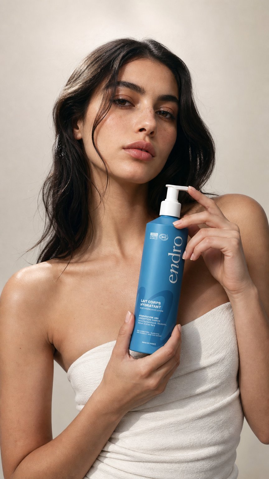 AI product shot of Lait corps hydratant