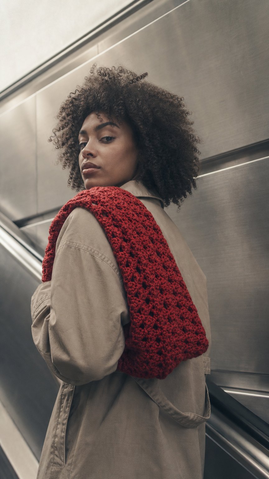 AI product shot of Lydia Lace Crochet Cowl