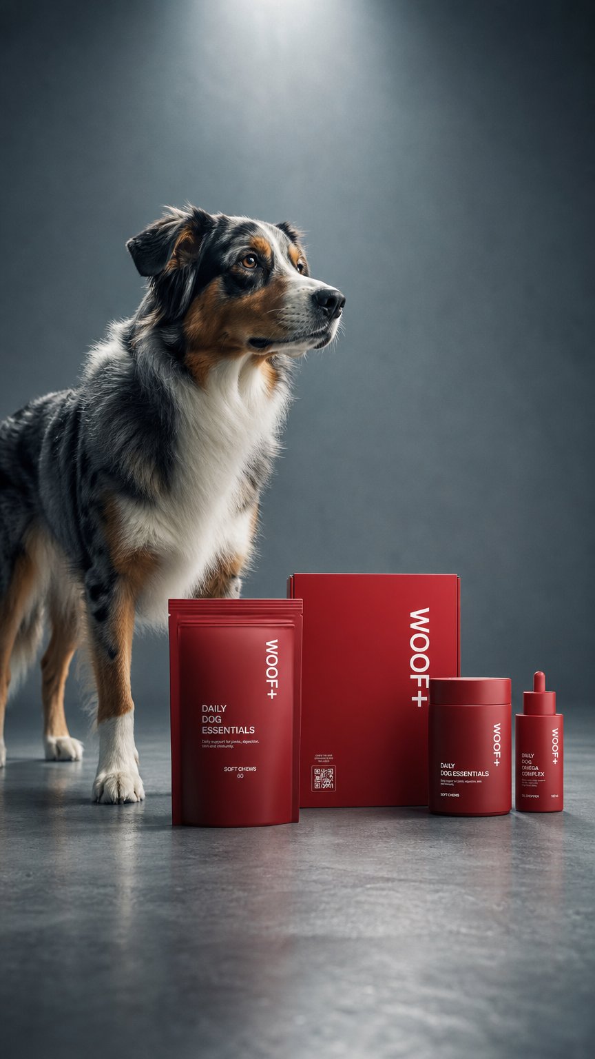 AI product shot of Daily Dog Essentials