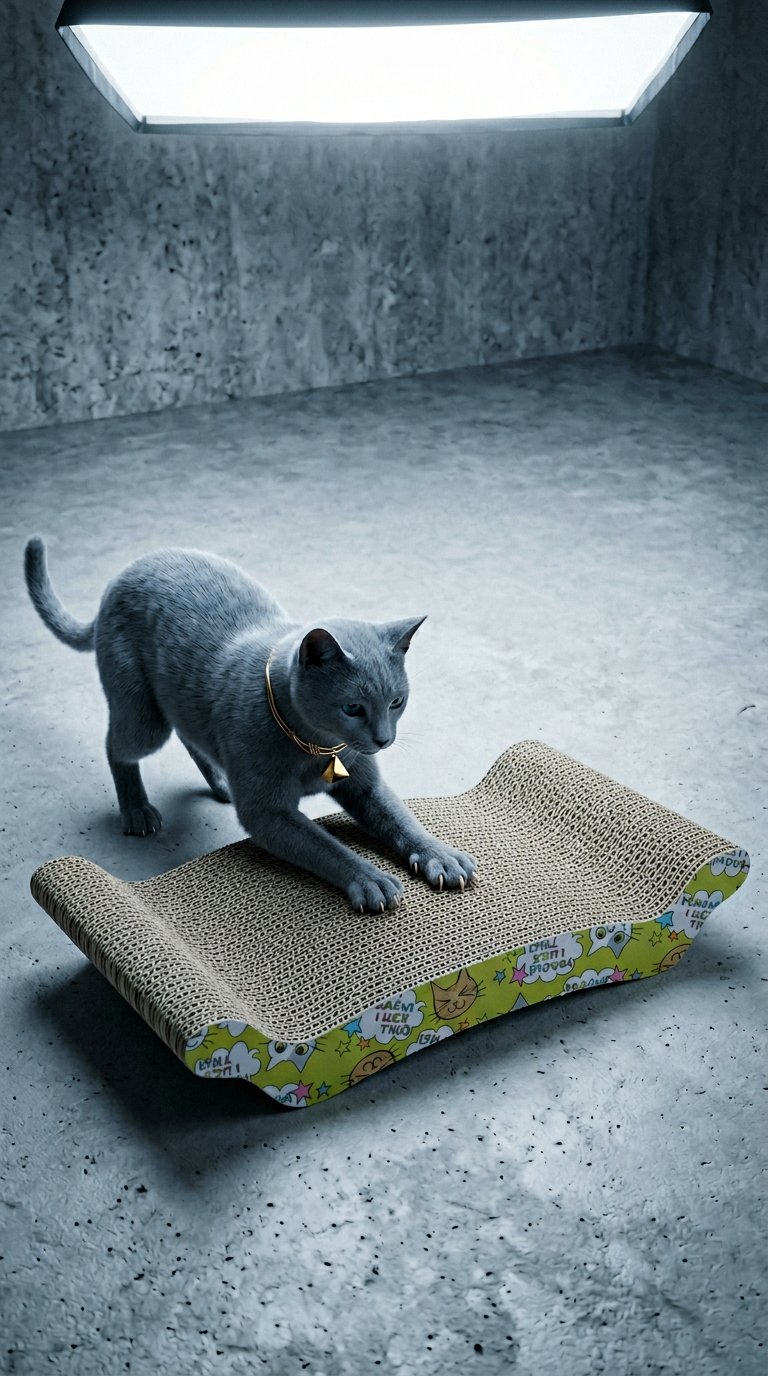 AI product shot of Mumoo Bear Cat Scratching Board Lounger Sofa Bed, Reversible Pads - Premium Cardboard Construction