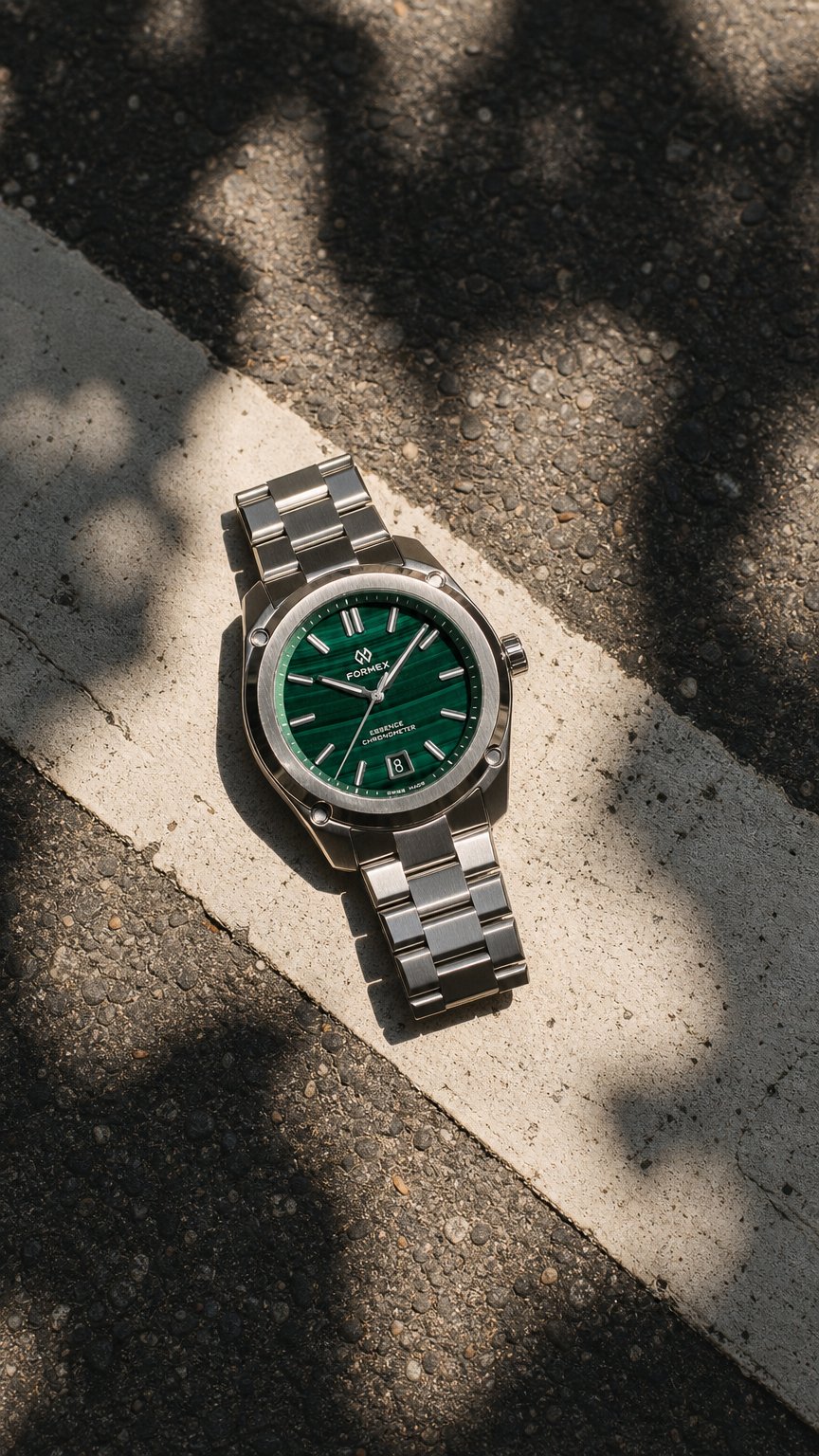 AI product shot of Automatic Chronometer Malachite 41 mm